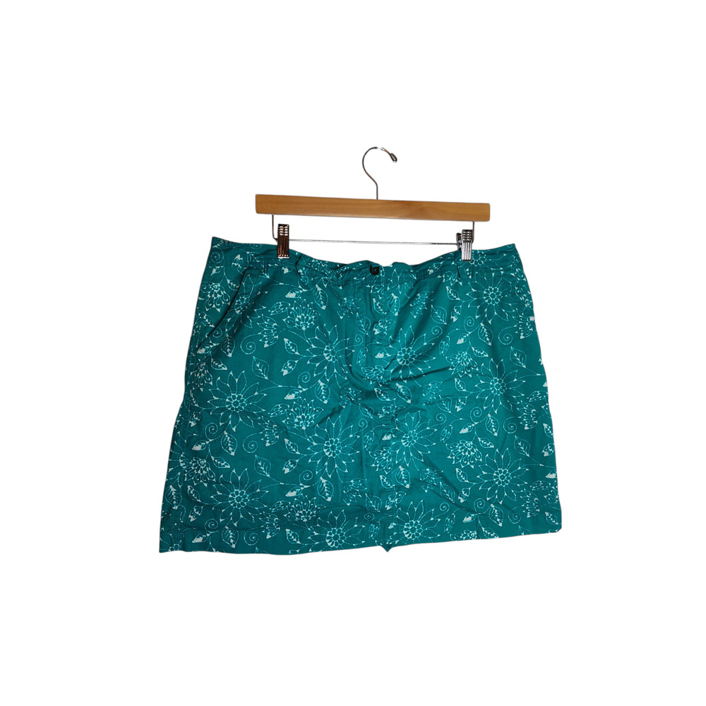 Laura Scott Teal Floral Pattern Skort size 18 womens